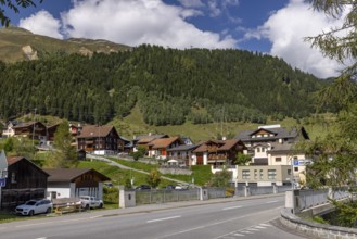 Oberalpstrasse, Via Alpsu, bridge on the Drun stream, Sedrun, Surselva, Graubünden, Switzerland