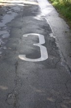 Patched asphalt, symbolic image for renovation needs, Germany
