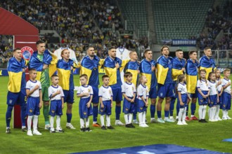 WROCLAW, POLAND - SEPTEMBER 5, 2025: Football match Ukraine vs France 0:2. Team of Ukraine during