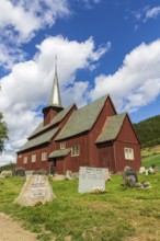 Hegge Stave Church with cemetery, Hegge, Innlandet, Norway
