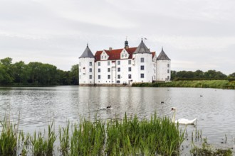 Glücksburg Castle, residential castle, moated castle with museum, Renaissance architecture,