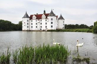 Glücksburg Castle, residential castle, moated castle with museum, Renaissance architecture,