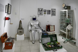 Exhibition rooms of the Jasper House Museum, Oranjemund, diamond restricted area, Karas region,
