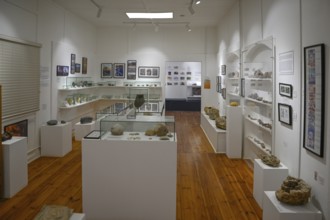 Exhibition rooms of the Jasper House Museum, Oranjemund, diamond restricted area, Karas region,