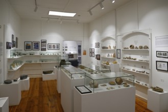 Exhibition rooms of the Jasper House Museum, Oranjemund, diamond restricted area, Karas region,