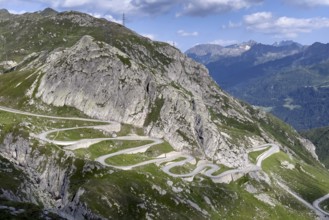 View from elevated position on serpentine hairpin bends of southern ramp southern ascent descent in