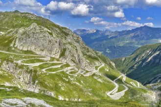 View from elevated position on serpentine hairpin bends of southern ramp southern ascent descent in