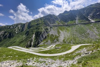 View from elevated position on serpentine hairpin bends of southern ramp southern ascent descent in