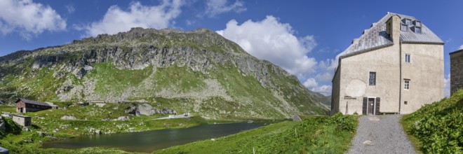 Panoramic photo view to the right left side of Ospizio Hospiz Herberge San Gottardo St. Gotthard