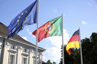 Flags: Europe, Portugal and Germany - Citizens' Festival of the Federal President, Bellevue Palace,