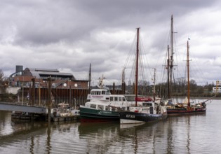 Finkenwerder cutter harbour, Hamburg, Germany