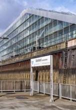 Hvv ferry station at Dockland, fishing harbour, Hamburg, Germany
