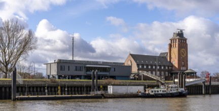 Seemannshöft pilot house at Kohlfleet harbour in Finkenwerder, Hamburg, Germany