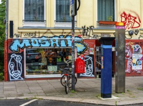 Graffiti on architecture in the Schanzenviertel Altona, Hamburg, Germany