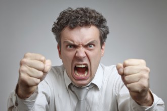 Negative emotion of anger and being displeased and frustrated, AI generated