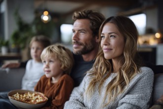 Family enjoying dinner together in the backyard during sunset, AI generated