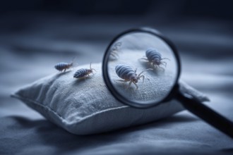 Bed bugs and parasitic insects. Insects and bug extermination concept, AI generated