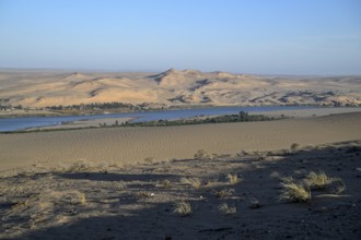 Landscape along the Oranje River, near Oranjemund, Karas Region, Namibia