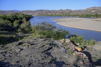Landscape along the Oranje River, near Oranjemund, Karas Region, Namibia