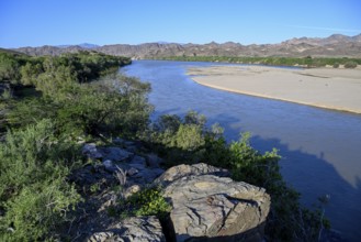 Landscape along the Oranje River, near Oranjemund, Karas Region, Namibia