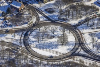 Aerial view, roundabout Obere Kaiserswerther Straße, Ehinger Straße, Wanheim-Angerhausen, Duisburg,