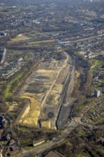 Aerial view, planned green neighbourhood Friedrich-Park, former colliery Friedrich Thyssen Schacht