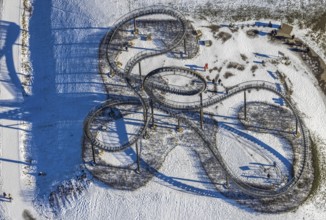 Aerial view, Tiger & Turtle - Magic Mountain, artwork, Wanheim-Angerhausen, Duisburg, Ruhr area,