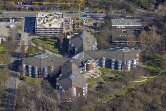 Aerial view, Walter Cordes residential home at Evang. Hospital Duisburg-Nord, construction site