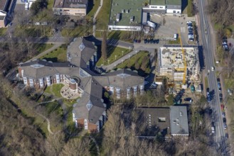 Aerial view, Walter Cordes residential home at Evang. Hospital Duisburg-Nord, construction site
