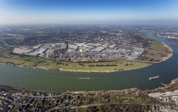 Aerial photo, Duisport, Duisburger Hafen AG, Logport I, container port, Rhine harbour,