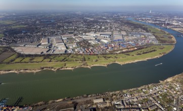 Aerial photo, Duisport, Duisburger Hafen AG, Logport I, container port, Rhine harbour,