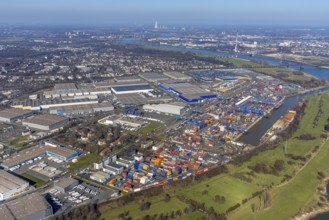 Aerial photo, Duisport, Duisburger Hafen AG, Logport I, container port, Rhine harbour,