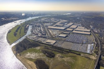 Aerial photo, Duisport, Duisburger Hafen AG, Logport I, container port, Rhine harbour,