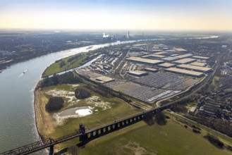 Aerial photo, Duisport, Duisburger Hafen AG, Logport I, container port, Rhine harbour,
