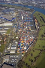 Aerial photo, Duisport, Duisburger Hafen AG, Logport I, container port, Rhine harbour,