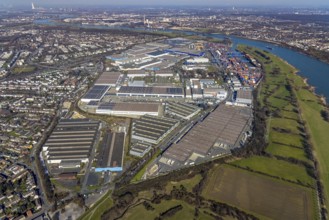 Aerial photo, Duisport, Duisburger Hafen AG, Logport I, container port, Rhine harbour,