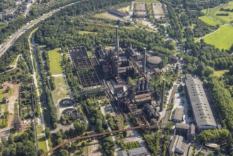 Aerial view, LaPaDu - Landschaftspark Duisburg-Nord, Obermeiderich, Duisburg, Ruhr area, North