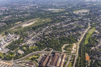 Aerial view, residential area, district Untermeiderich, Duisburg, Ruhr area, North