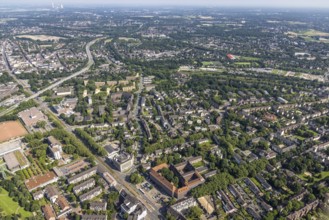 Aerial photograph, Duisburg-Hamborn Local Court and Prison, Obermarxloh, Duisburg, Ruhr area, North