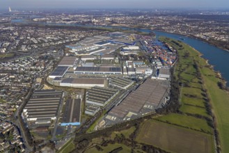 Aerial photo, Duisport, Duisburger Hafen AG, Logport I, container port, Rhine harbour,