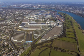 Aerial photo, Duisport, Duisburger Hafen AG, Logport I, container port, Rhine harbour,