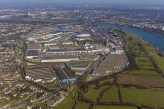 Aerial photo, Duisport, Duisburger Hafen AG, Logport I, container port, Rhine harbour,
