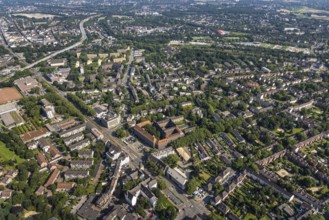 Aerial photograph, Duisburg-Hamborn Local Court and Prison, Obermarxloh, Duisburg, Ruhr area, North