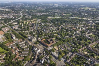 Aerial photograph, Duisburg-Hamborn Local Court and Prison, Obermarxloh, Duisburg, Ruhr area, North