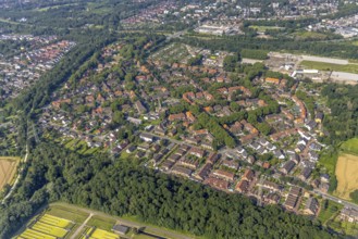 Aerial view, local view Wehofen, Duisburg, Ruhr area, North Rhine-Westphalia, Germany, DE, Europe,