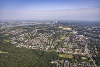 Aerial view, district Vierlinden, STEAG cogeneration plant Walsum, Duisburg, Ruhr area, North
