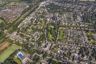 Aerial view, all-weather swimming pool Walsum and sports field Walsum 09 in the district