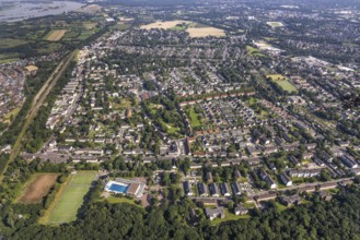 Aerial view, all-weather swimming pool Walsum and sports field Walsum 09 in the district