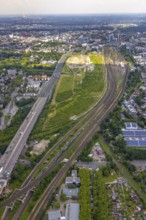 Aerial view, site Alter Güterbahnhof, Duisburger Freiheit, design name Duisburger Dünen,