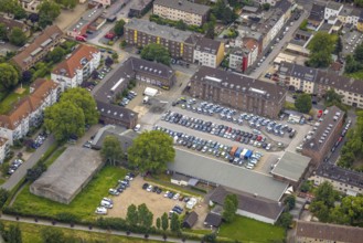 Aerial view, police headquarters, Neudorf, Duisburg, Ruhr area, North Rhine-Westphalia, Germany,